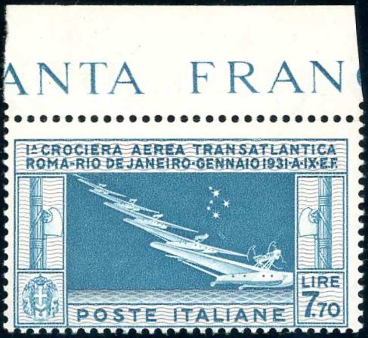 1930 - 7,70 lire Crociera Balbo ... 