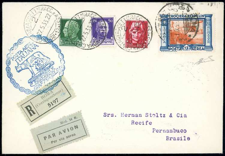 1933 - 12 lire Zeppelin (48), con ... 