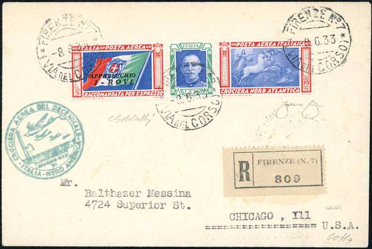 1933 - 5,25 + 19,75 lire Trittico ... 