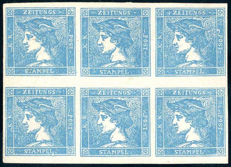 1855 - 3 cent. Mercurio azzurro, ... 