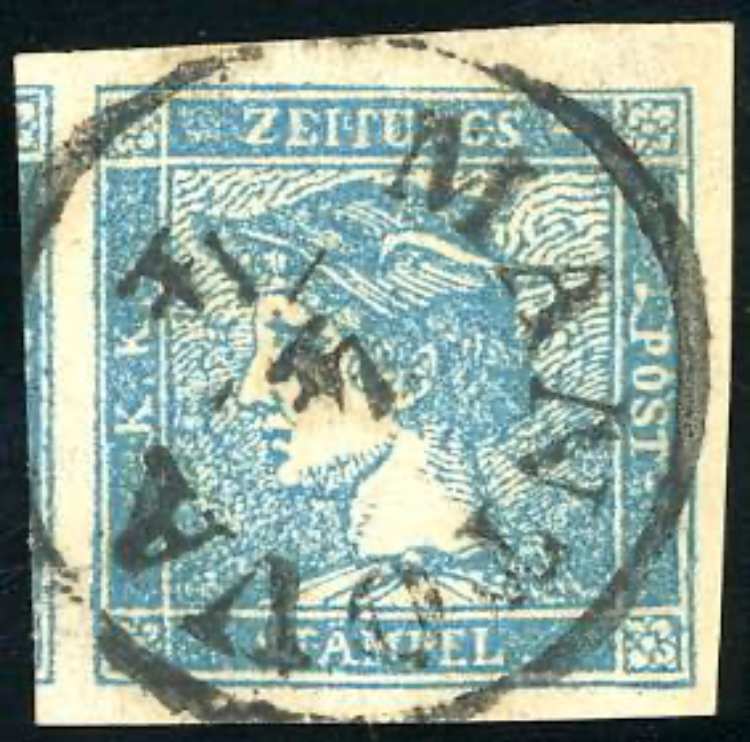 1855 - 3 cent. Mercurio azzurro, ... 