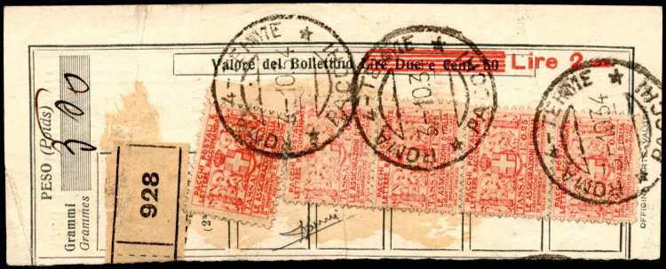 1934 - 25 cent. Assicurazioni ... 