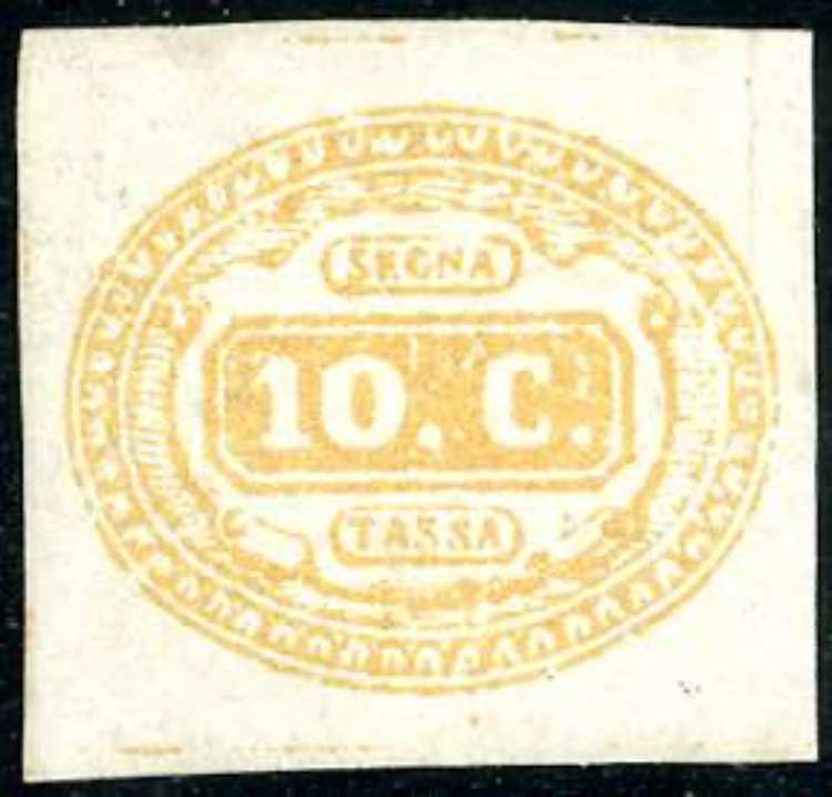 1863 - 10 cent. giallo (1), gomma ... 
