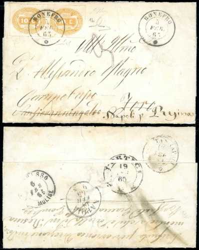 1865 - 10 cent. arancio, coppia ... 