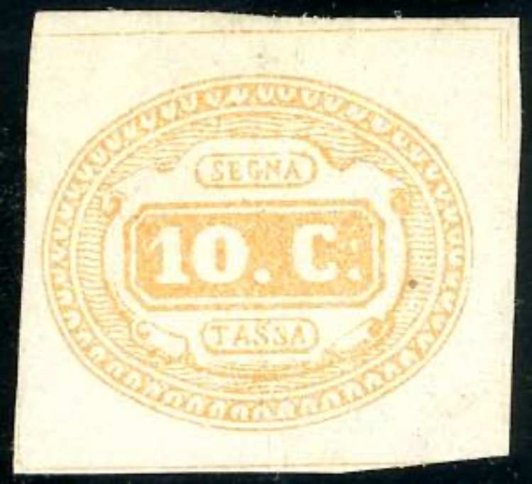 1863 - 10 cent. ocra (1a), gomma ... 