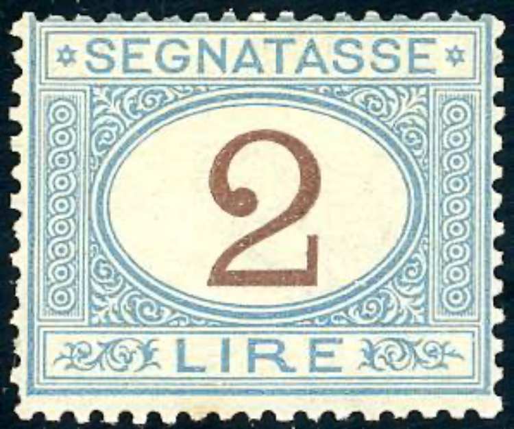 1870 - 2 lire azzurro chiaro e ... 
