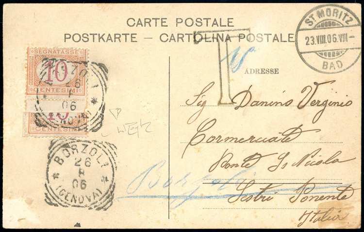 1906 - 10 cent. arancio e carminio ... 