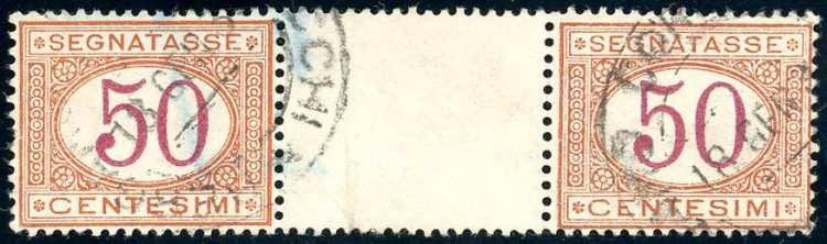 1890 - 50 cent. arancio e carminio ... 