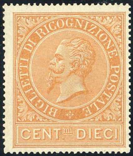 1874 - 10 cent. ocra arancio (1), ... 