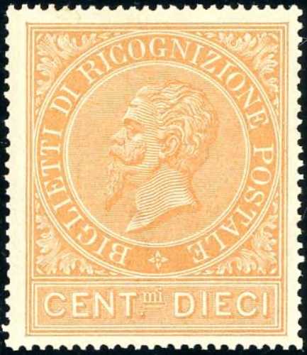 1874 - 10 cent. ocra arancio (1), ... 