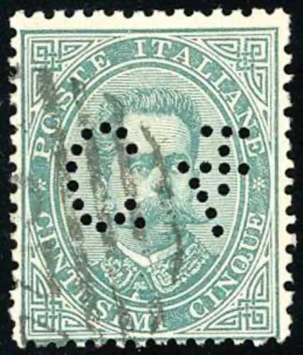 1887 - 4 cent. su 5 cent. verde, ... 