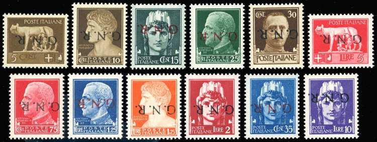 1944 - Soprastampati G.N.R. di ... 