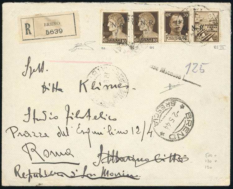 1944 - 10 cent. soprastampa G.N.R. ... 