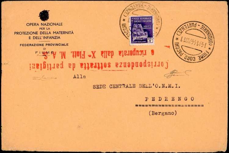 1944 - 1 lira Monumenti distrutti ... 