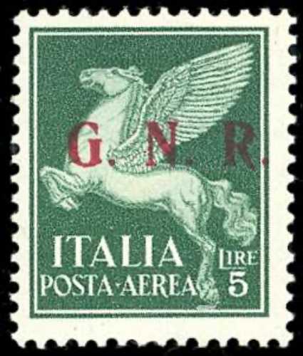 1943 - 5 lire verde, soprastampa ... 