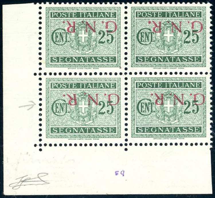 1943 - 25 cent. soprastampa G.N.R. ... 