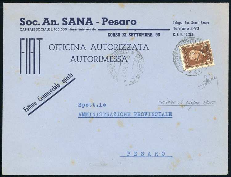 1945 - 1 lira bruno, marca da ... 