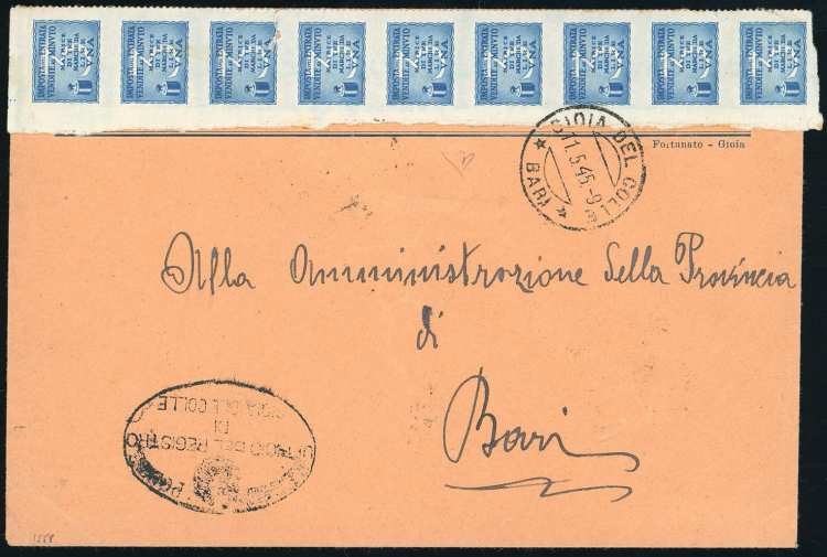 1945 - 1 lira, matrice della marca ... 