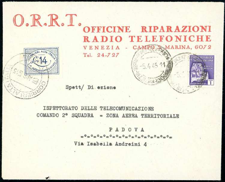 CORALIT 1945 - 14 lire (1) e 1 ... 