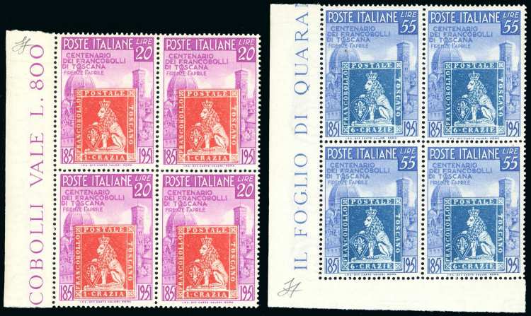 1951 - Toscana (653/654), blocchi ... 