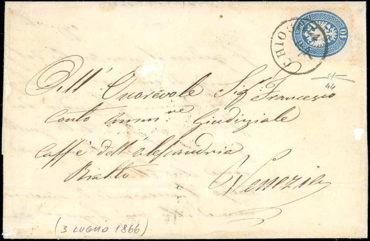 1866 - 10 soldi azzurro, dent. 9 ... 