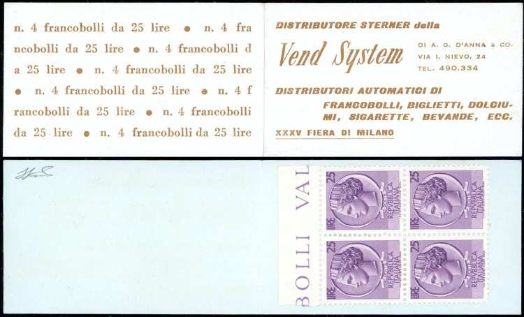 1957 - Libretto VEND SYSTEM, ... 