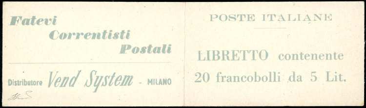 1958/59 - Libretto VEND SYSTEM, ... 