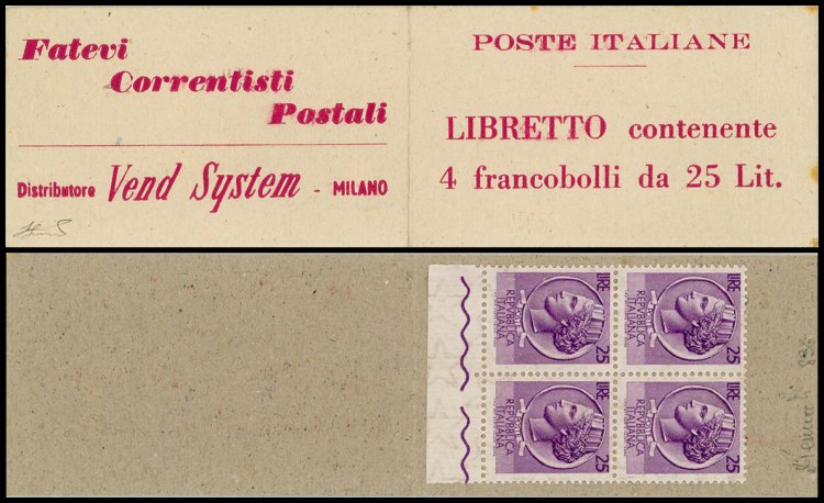 1958/59 - Libretto VEND SYSTEM, ... 