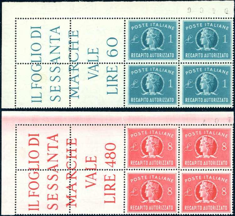 1947 - 1 lira e 8 lire (8,9), ... 