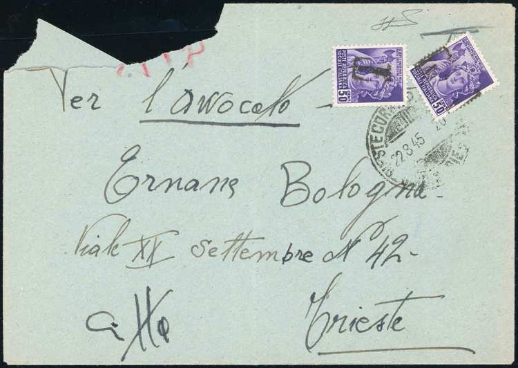 1945 - 50 cent. Monumenti ... 