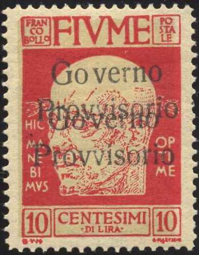 FIUME 1921 - 10 cent. doppia ... 