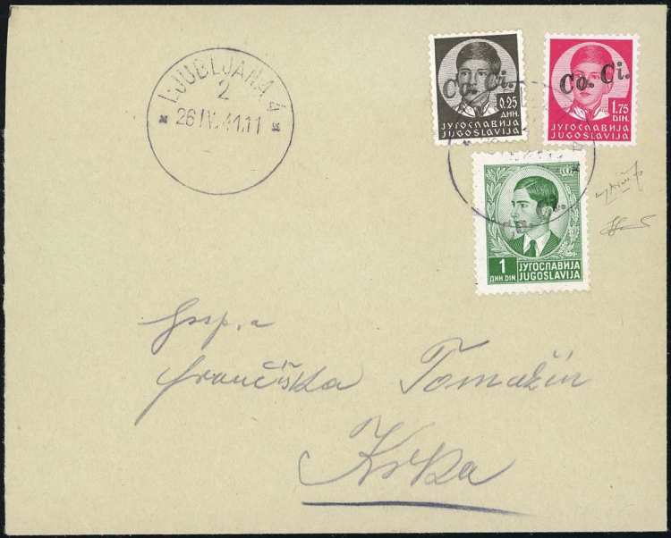 LUBIANA 1941 - 25 p., 1,75 d., 1 ... 