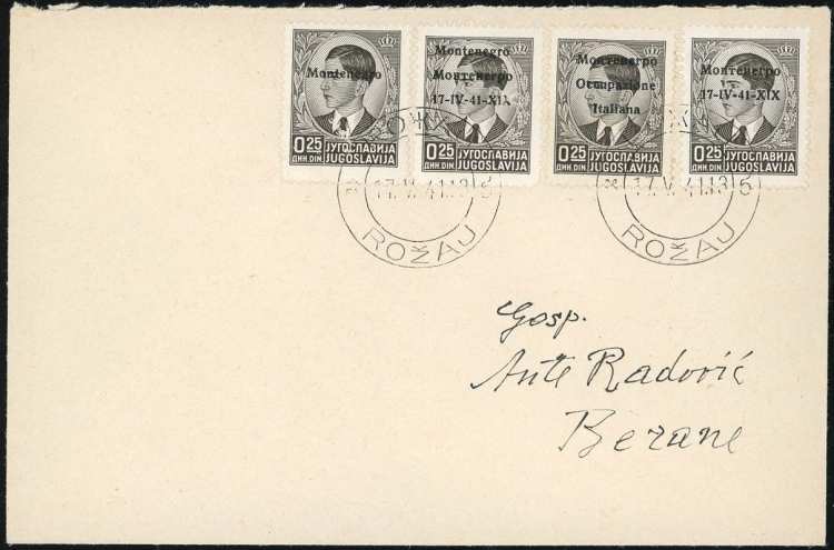 MONTENEGRO 1945 - 0,25 d., quattro ... 