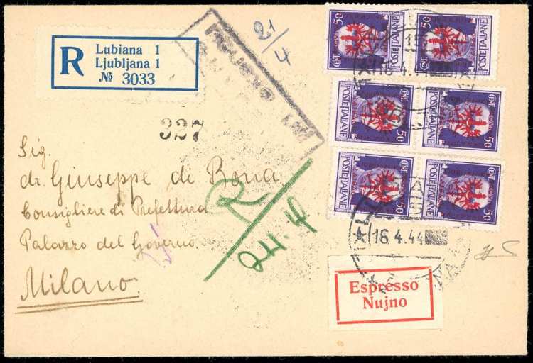 OCCUPAZIONE TEDESCA LUBIANA 1944 - ... 