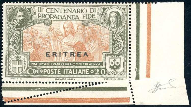 1923 - 20 cent. Propaganda Fide ... 