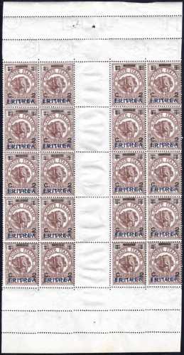 1924 - 2 cent. su 1 b, blocco di ... 