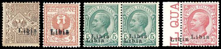 1912 - Soprastampati Libia, tre ... 