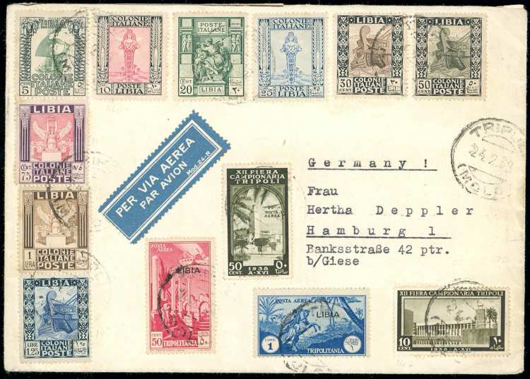 1933 - Aerogramma pluriaffrancato ... 