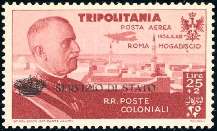 SERVIZIO AEREO 1934 - 25 + 2 lire ... 