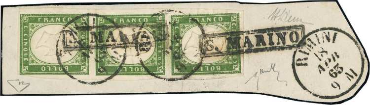 1863 - 5 cent. verde (Sardegna ... 
