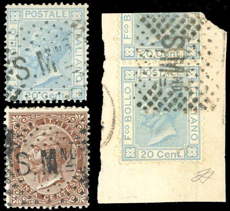 1863/67 - 30 cent. De La Rue, 20 ... 