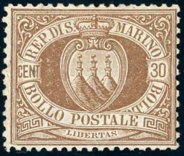 1877 - 30 cent. Stemma (6), buona ... 