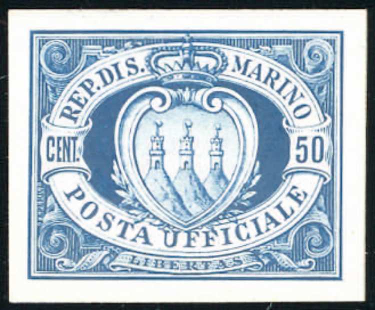 1894 - 50 cent. azzurro Stemma, ... 