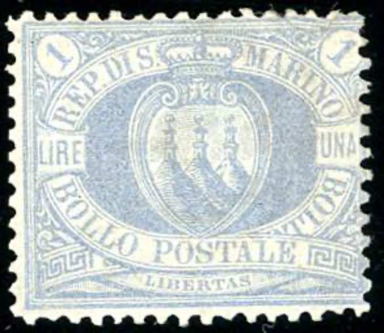 1894 - 1 lira oltremare Stemma ... 