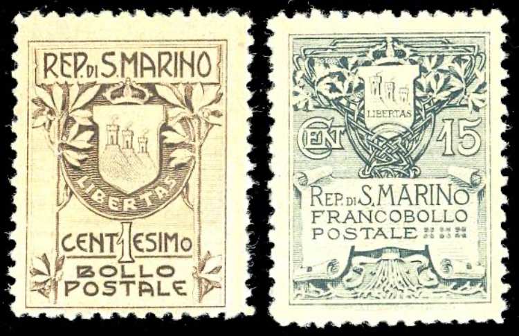 1910 - Stemma, fondo giallo, serie ... 