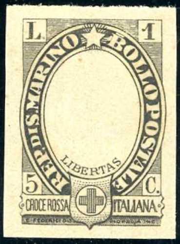 1923 - 1 lira + 5 cent. Croce ... 