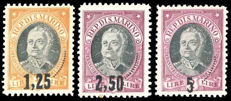 1927 - Onofri soprastampati, serie ... 