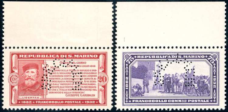 1932 - 20 cent. carminio e 75 ... 