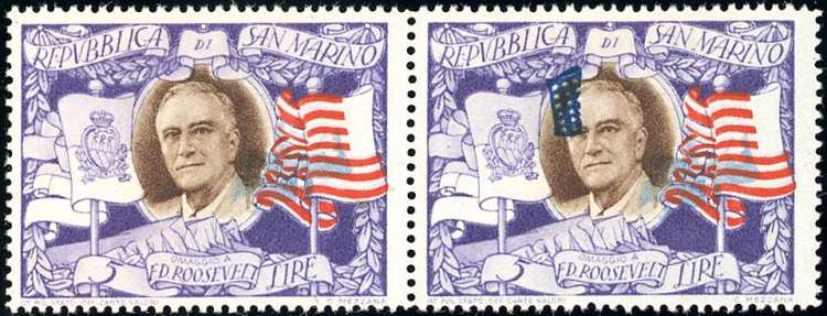 1947 - 5 lire Roosvelt, coppia ... 