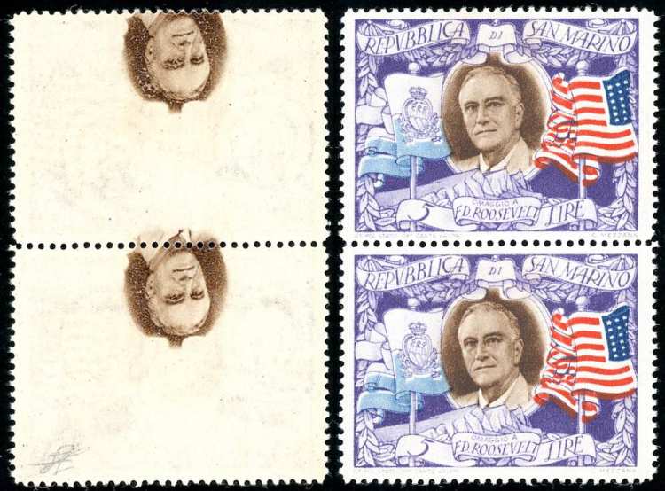 1947 - 5 lire Roosvelt, stampa ... 